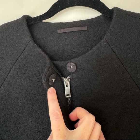 COS Boiled Wool Rounded Collar Zip Front A-Line Coat - Picture 5 of 8